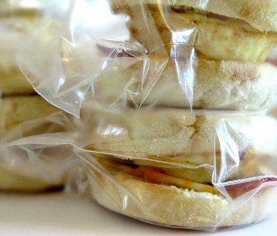 Easy 'make ahead of time' freezer breakfast sandwiches stored in the freezer. Just pop in the microwave in the morning for a delicious hearty breakfast!