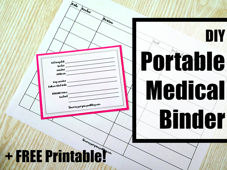 Keep all your family's medical bills organized with this easy to make portable medical binder. Even fits in your purse to take with to doctors appointments!