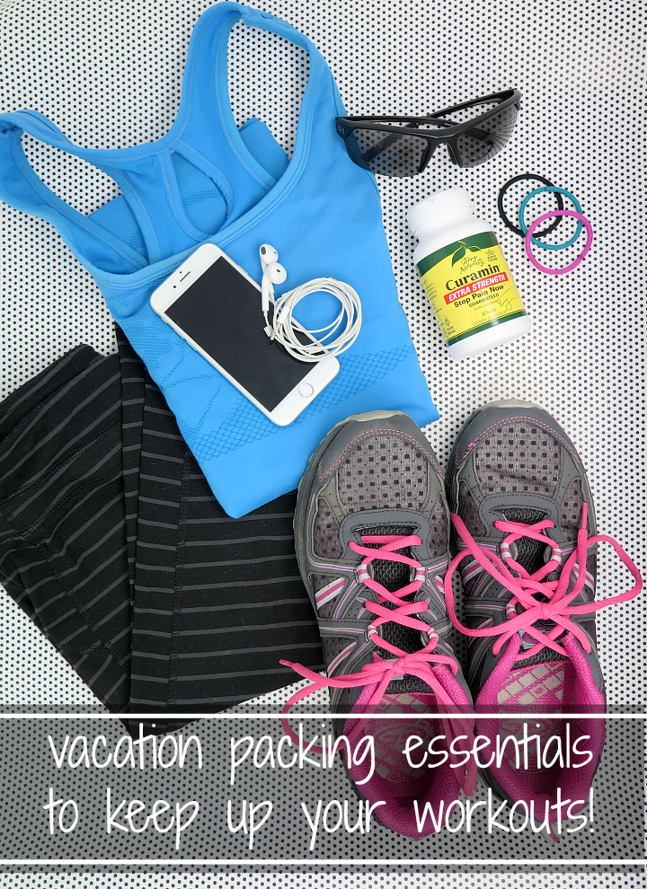 A list of essential items to pack on your next vacation to keep up your exercise routine! You'll be surprised by some of the items we ALWAYS bring with us!