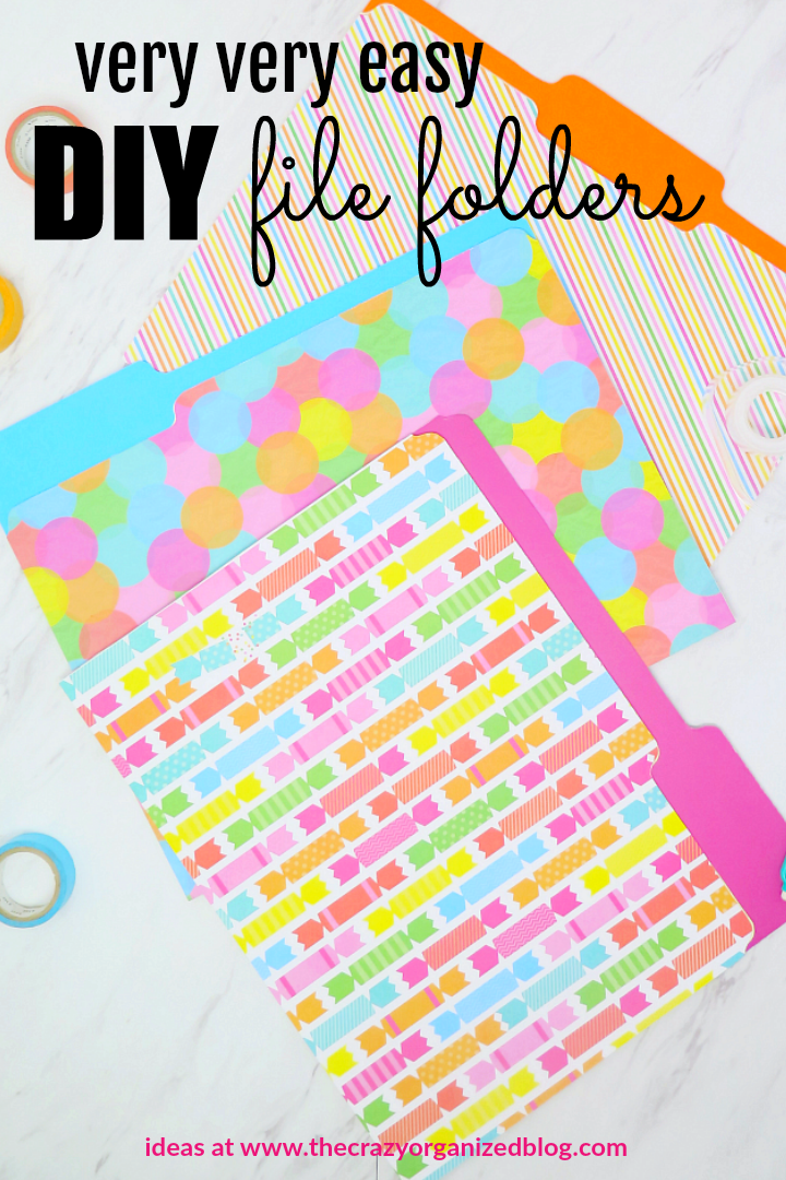 Read this easy tutorial for colorful DIY file folders to keep ALL your paper clutter organized! I keep these in our command center and add a label to each!